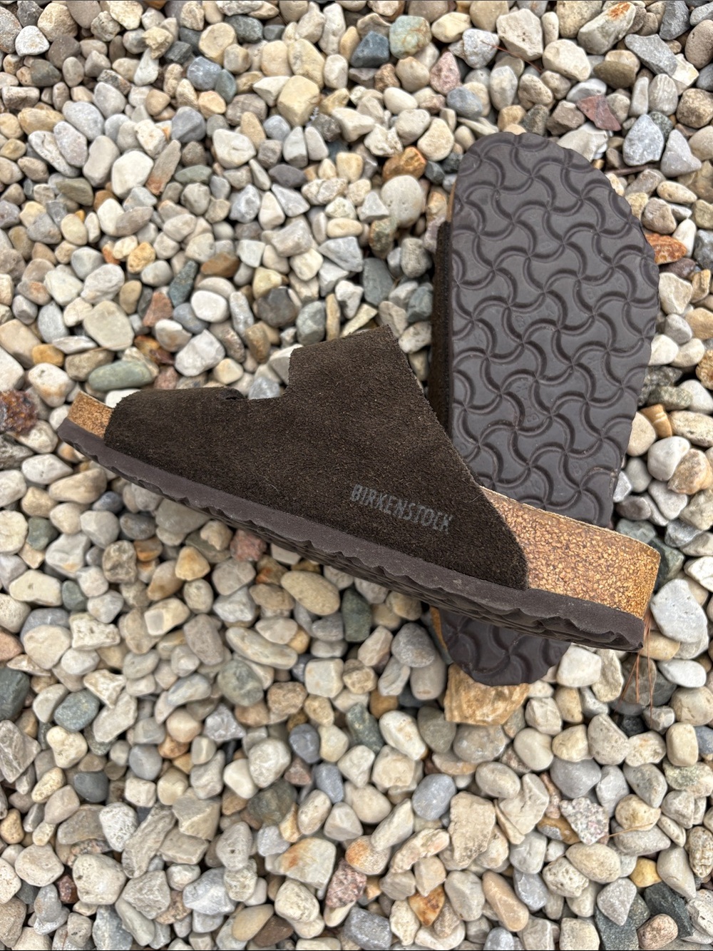 Birkenstock Brown Suede Two-Strap Sandals with Buckles - Picture 3 of 6